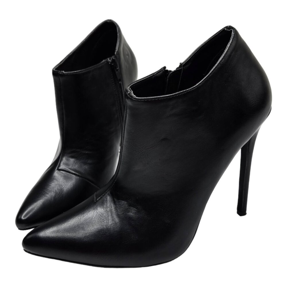 Fahrenheit Patent Leather Pointed Toe Black Booties Women's Size 8
